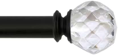 Ceybo Crystal Sphere Finials with Black Base Set of 2
