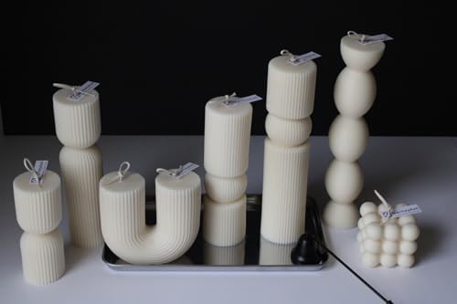 7Pc Large Pillar Candle Set Minimalist Decor