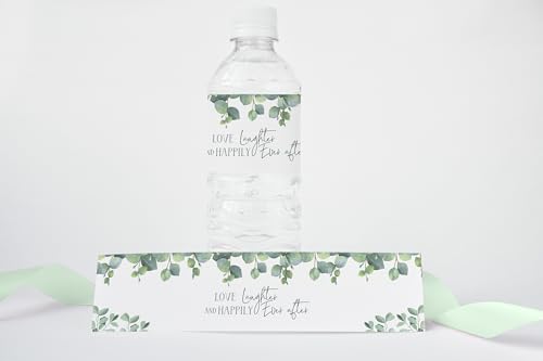 Eucalyptus Floral Water Bottle Wraps for Wedding Bridal Shower