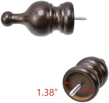 T Tulead 138 Inch Wood Curtain Rod Finials 2Pcs
