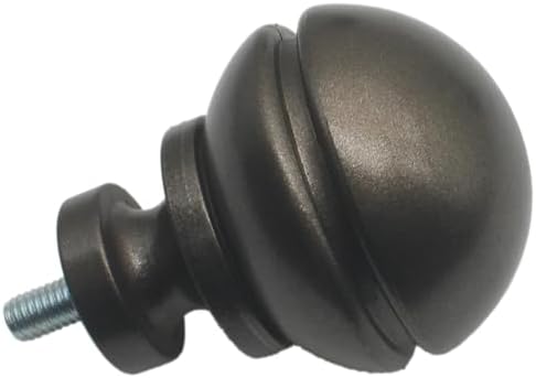 HAJZXH 2 Pcs Curtain Rod End Cap Finials Hemispherical Brown