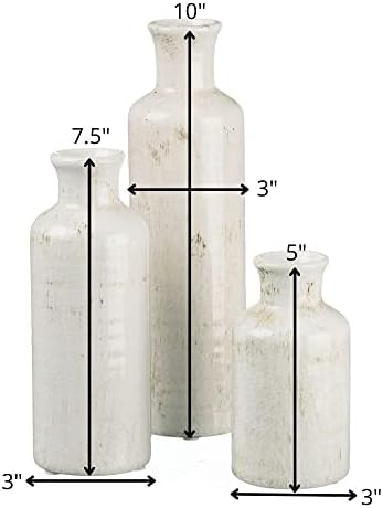 Sullivans White Ceramic Vase Set for Home Decor