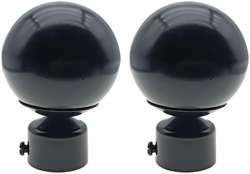 4Pcs 087 Inch Window Curtain Rod Caps Black Metal Finials