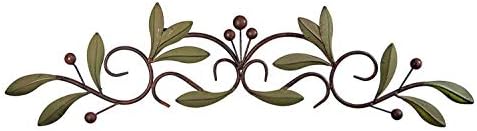 31 Inch Wide Leaf and Berry Metal Wall Sculpture