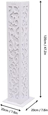 8Pcs 47Inch White Carved Wedding Flower Columns with LED Lights
