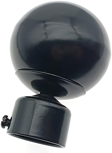 4Pcs 087 Inch Window Curtain Rod Caps Black Metal Finials