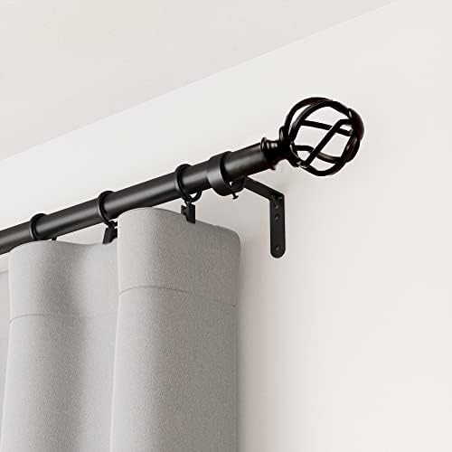 VOREFF Twisted Cage Curtain Rod Finials Set of 2 Coffee Brown