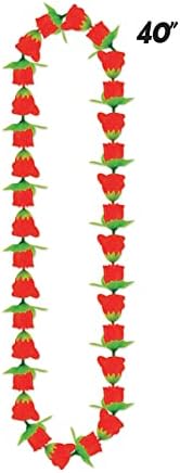 Beistle 4 Piece Fabric Rose Leis for Parties