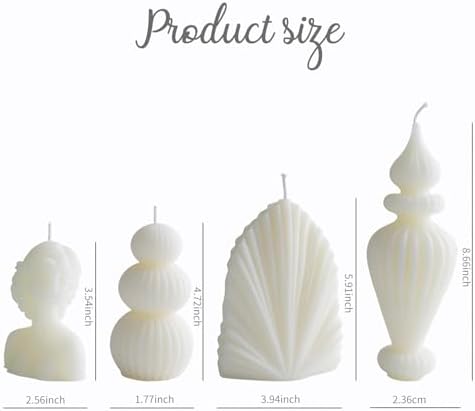4 Pcs Ribbed Pillar Candles with Modern Aesthetic Design