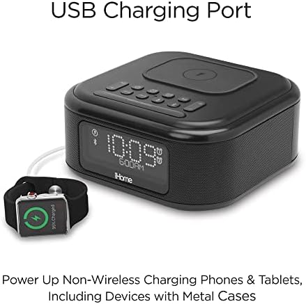 iHome Alarm Clock with Wireless Charging and Bluetooth Speaker