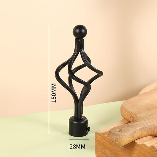ECESLENT Window Treatment Finials 4PCS Black
