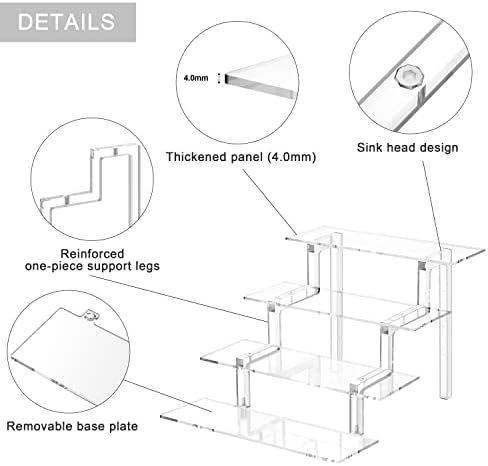 Kcrystenia Acrylic Risers Display Stand 4 Tier 2 Pack