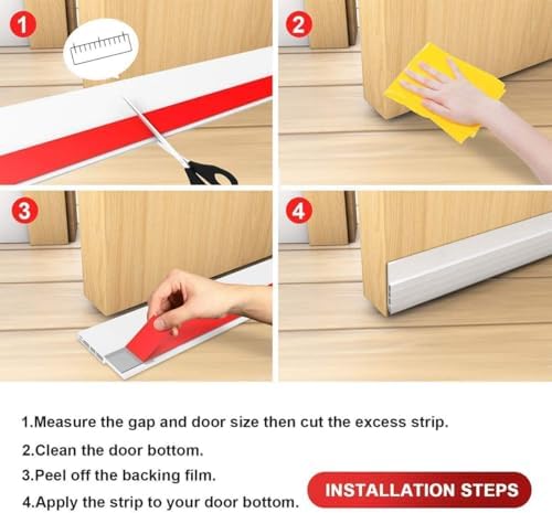 Suptikes 2 Pack Door Draft Stopper White 18x37 Inches