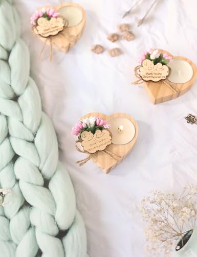 50 Piece Pink Wooden Candle Holders for Baby Shower Favors