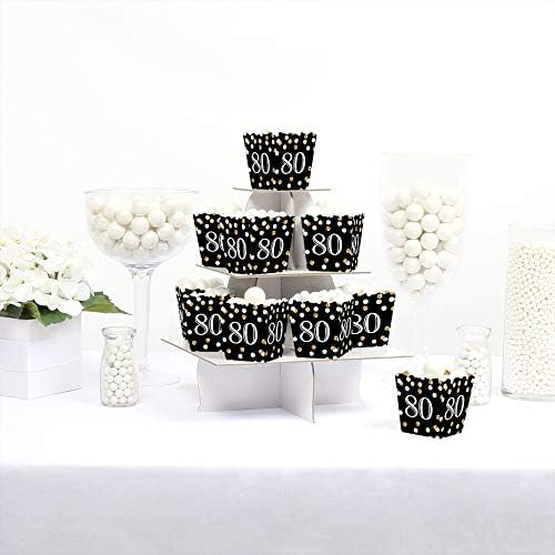 Big Dot of Happiness 80th Birthday Gold Candy Boxes - Set of 12