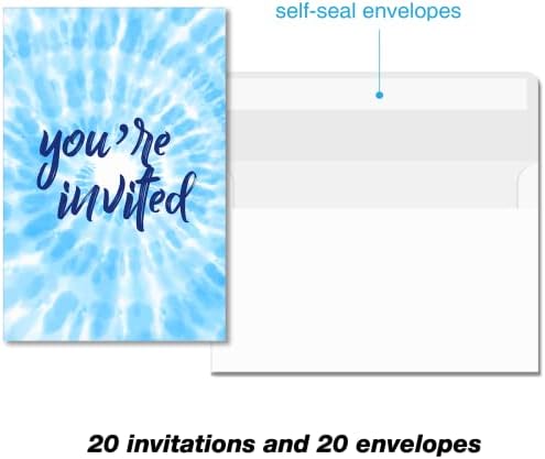 Soiceu Water Slide Birthday Invites with Envelopes Set of 20 for Boys