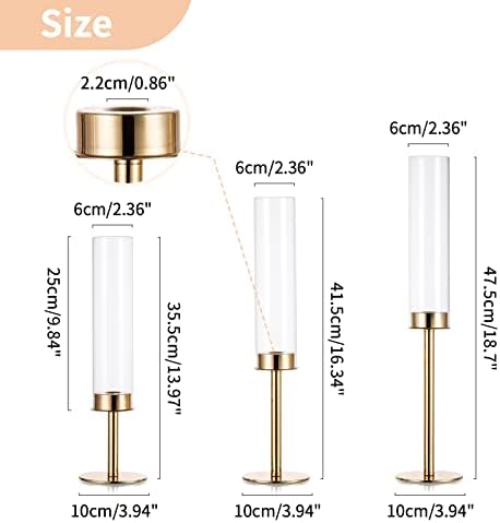 Nuptio Gold Hurricane Candle Holder Set of 3