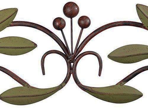 31 Inch Wide Leaf and Berry Metal Wall Sculpture