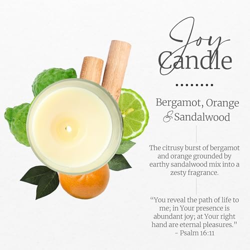Elly Grace Joy Scented Soy Candle with Bible Verse
