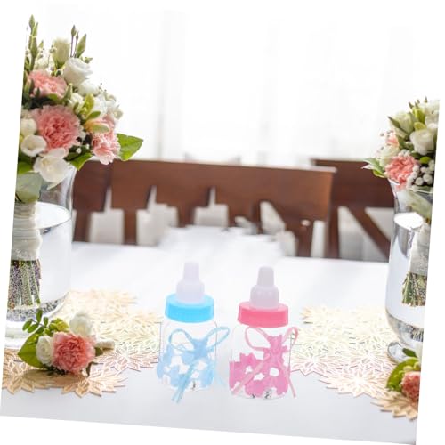 Unomor 12pcs Mini Feeding Baby Bottle Candy Boxes with Ribbon