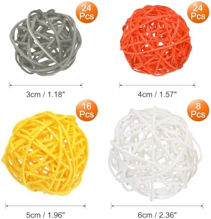 Uxcell 72 Pcs Wicker Rattan Balls Decorative