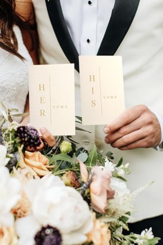 UNITED ESELL Modern Wedding Vow Book His and Hers