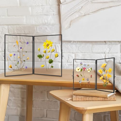 Redhugo Glass Pressed Flower Frame 4x6 Inches Black