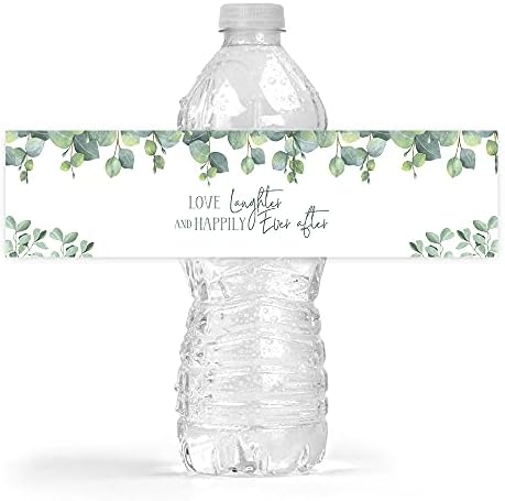 Eucalyptus Floral Water Bottle Wraps for Wedding Bridal Shower