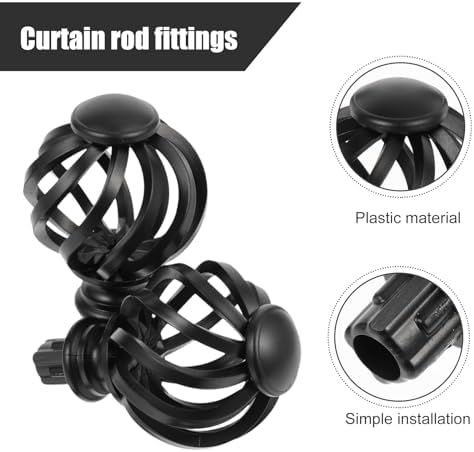 IMIKEYA 4 Pcs Diamond Finials Curtain Rod Ends