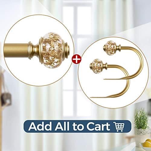 2 Pack Curtain Holdbacks with Gold Translucent Finials