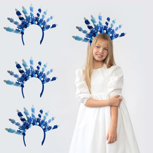 Menorah Headbands for Hanukkah 8 Pack