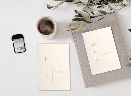 UNITED ESELL Modern Wedding Vow Book His and Hers