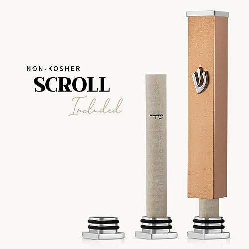 SURI Modern Mezuzah with Non Kosher Scroll and Adhesive