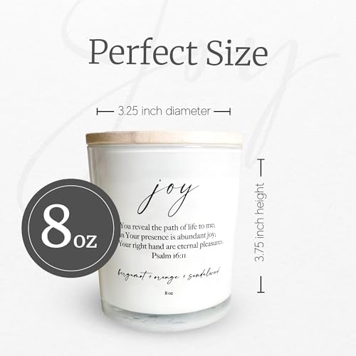 Elly Grace Joy Scented Soy Candle with Bible Verse