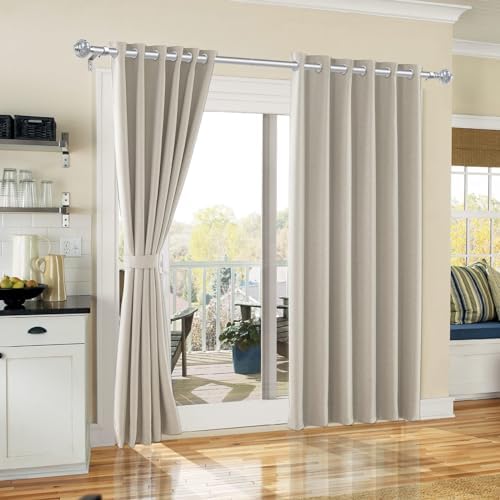USFOOK 78 Inch Telescoping Curtain Rod for Windows 20-54 Inches