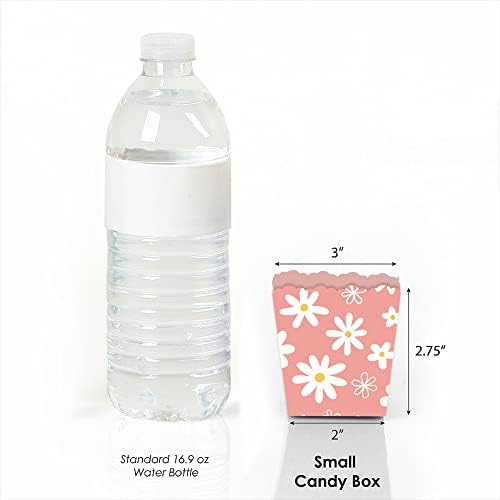 Big Dot of Happiness Pink Daisy Candy Favor Boxes Set of 12