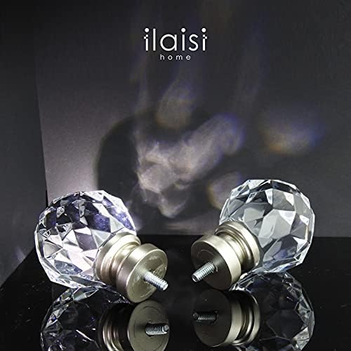 Luxury Satin Silver Faceted Curtain Rod Finials Set of 2