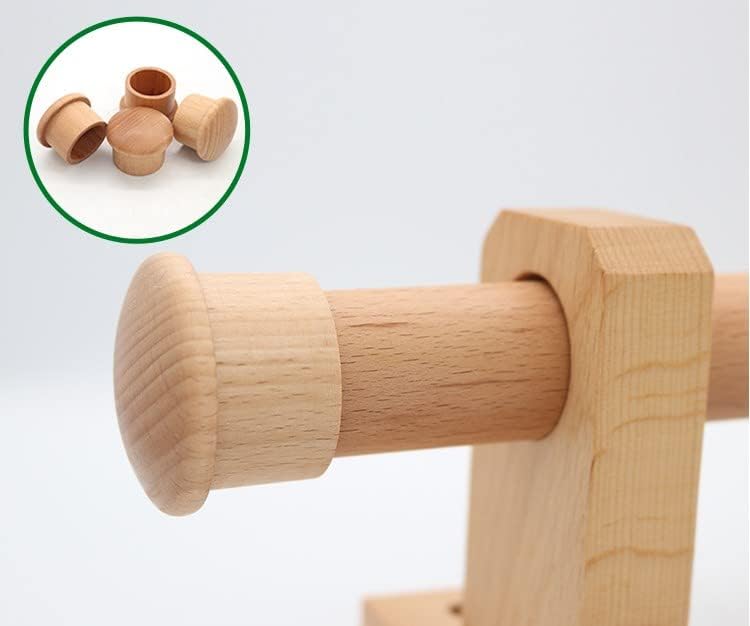 KUMGROT 2 Pcs Wood Curtain Rod Caps