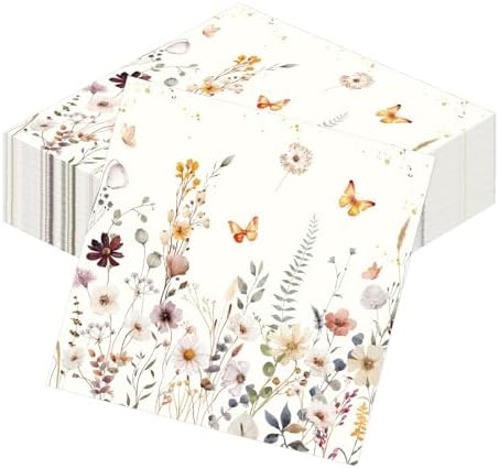 Fall Floral Napkins 50PCS Disposable Autumn Party Decor