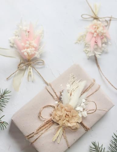 Mini Dried Flower Bouquet Set 12pcs Pink