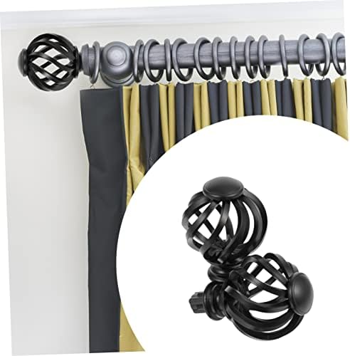 ABOOFAN 2pcs Crystal Plastic Curtain Rod Ends