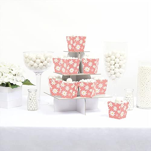 Big Dot of Happiness Pink Daisy Candy Favor Boxes Set of 12