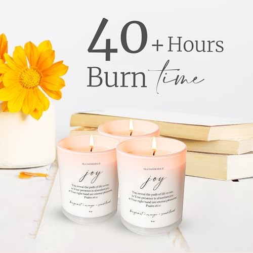 Elly Grace Joy Scented Soy Candle with Bible Verse