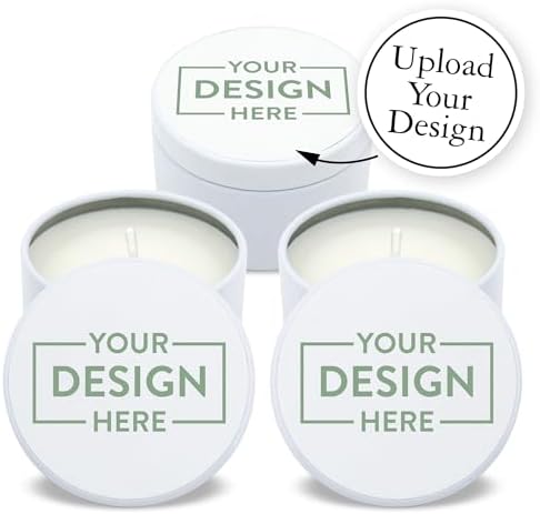 Custom Candles with Personalized Photo - Set of 10 White Tins