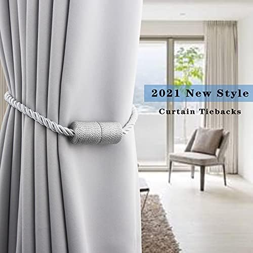 4 Pack Magnetic Curtain Holdbacks Modern Design for Windows Drapes