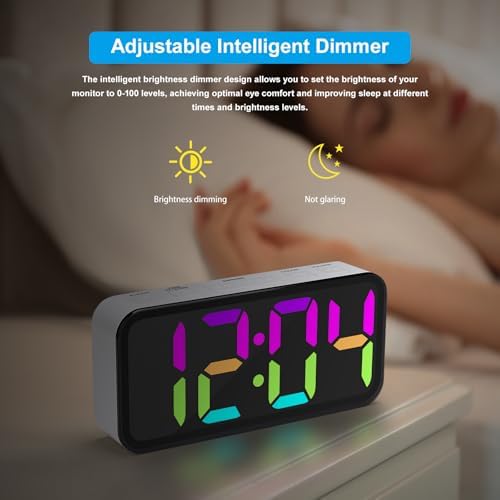 Ultra Loud Alarm Clock for Heavy Sleepers with RGB Night Light