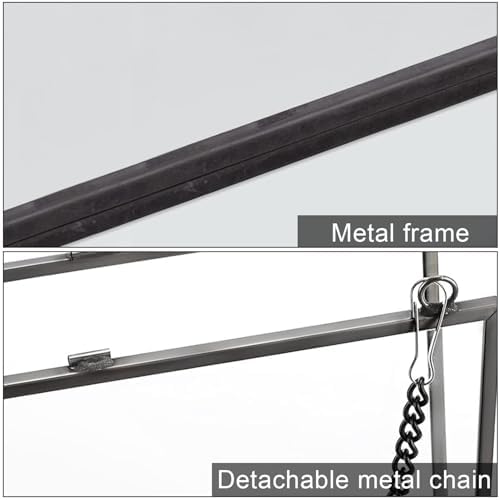 4 Pack 5x7 Pressed Flower Frames Black Glass Hanging Frames with Chain