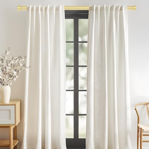 Heavy Duty Brass Curtain Rods 18-45 Inch Adjustable Single Rods