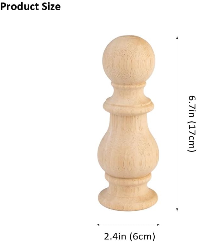 Crapapfert 2Pack Unfinished Wood Finials for Indoor Use