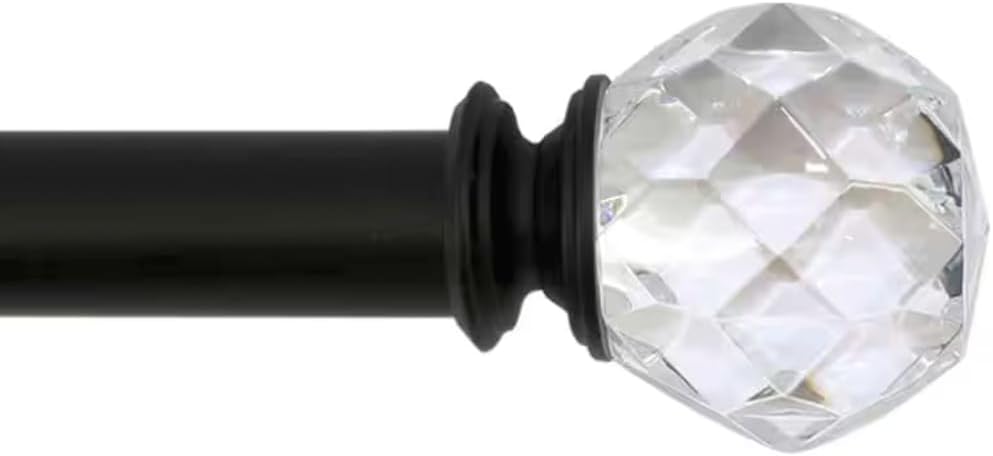 Ceybo Crystal Sphere Finials with Black Base Set of 2